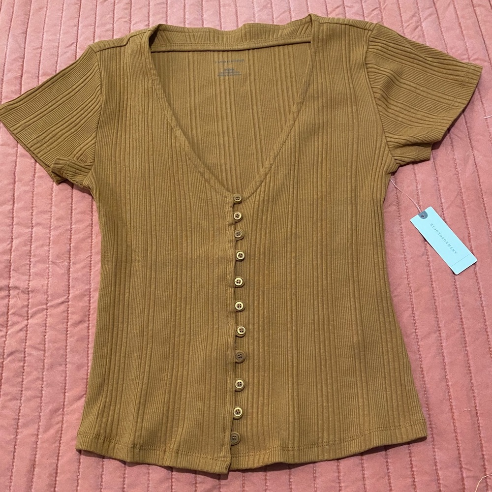 Anthropologie Mika Ribbed Top - M NWT